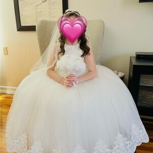 First Holy Communion Dress – Buttons & Bows Boutique | Size 8 | Full Set